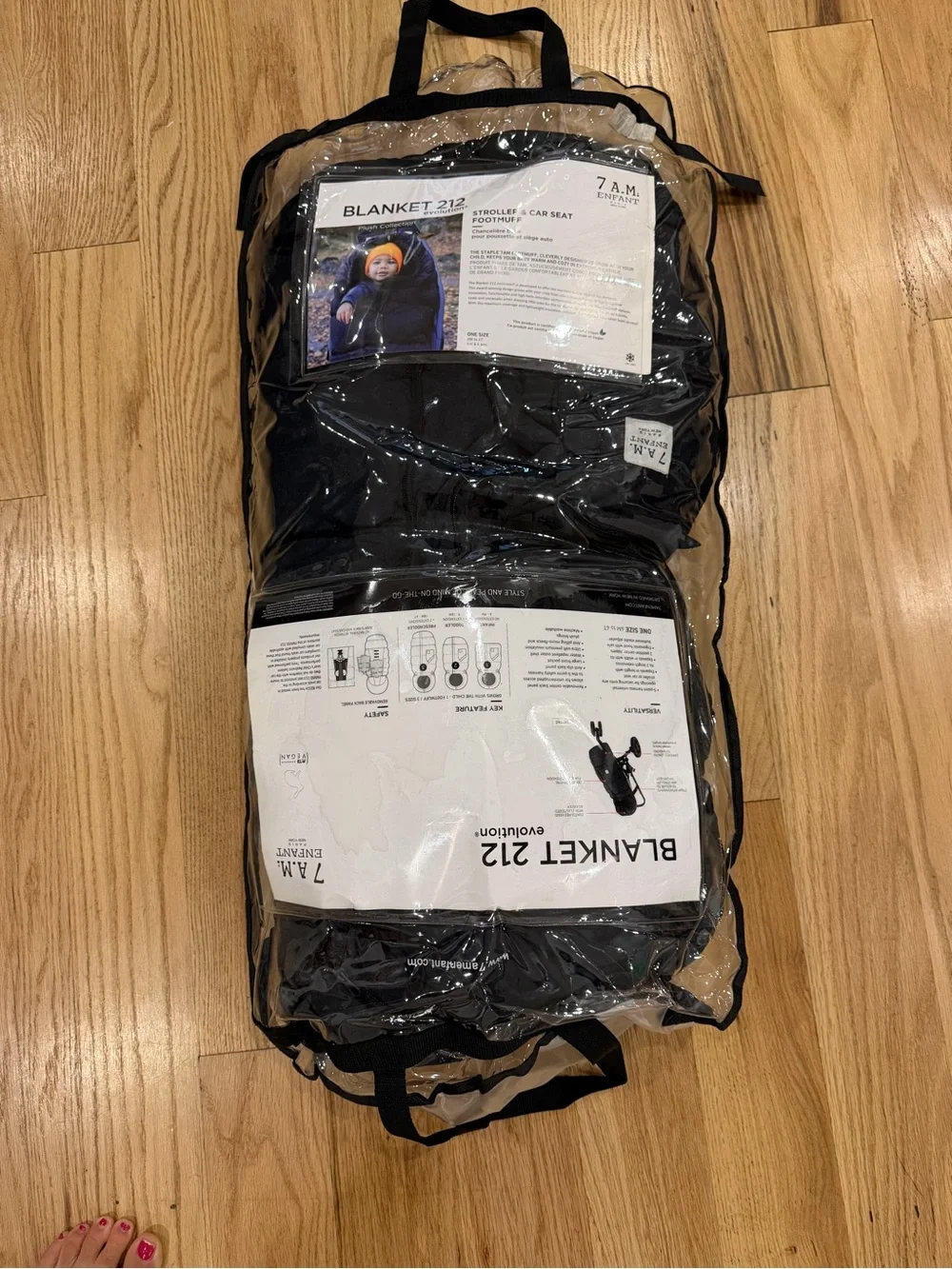 7AM Enfant Black Baby Stroller cocoon- Cozy Winter Sleeping Bag